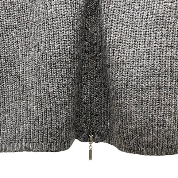NWT Design History Gray Zip Back Crew Neck Chevron Sweater Women’s Size XL NEW - Picture 10 of 16